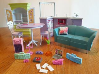 Barbie My House Doll House Furniture Kitchen,  Dining Room,  Living Room,  Armoire