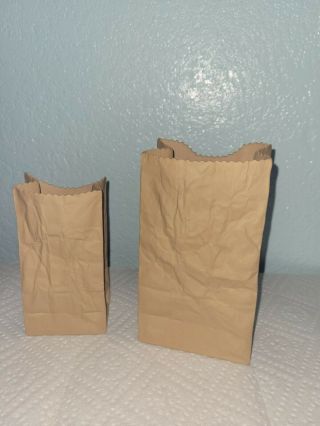 Vintage Harvey Craft 1 and 2 Brown Paper Bag Vases NOS 2