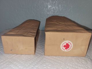 Vintage Harvey Craft 1 and 2 Brown Paper Bag Vases NOS 3