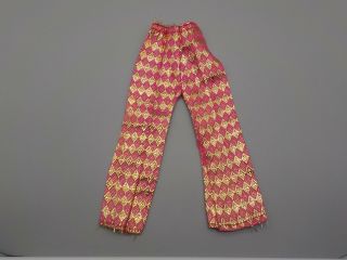 Vintage Barbie Clone Maddie Mod Lovely Pink & Gold Diamond Pants Bell Bottoms