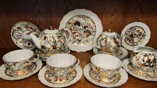 Tea Set,  Golden Chamomile,  Lomonosov Porcelain Factory,  Ussr,  Gilding Lfz
