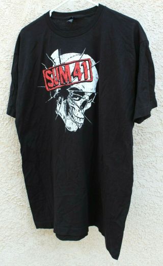 Sum 41 Band Short Sleeve Black Xl T - Shirt W/skull