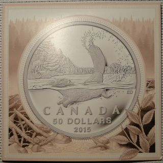 2015 Canada $50 Dollar.  9999 Fine Silver 