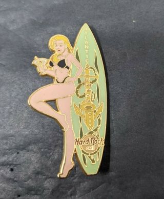 Hard Rock Cafe Pin Atlantic City Sexy Bikini Girl With Surfboard Le500