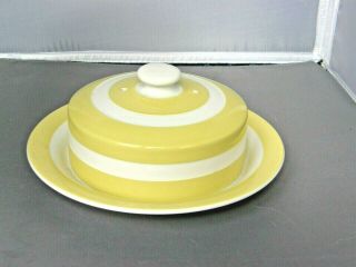 Large Cheese Dish W Dome Cover - Yellow Cornishware - T G Green - Pre - 1968 Mark