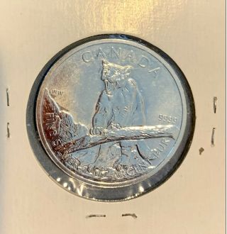 2012 Canada Wildlife Cougar 1 Ounce Silver Five Dollar Coin