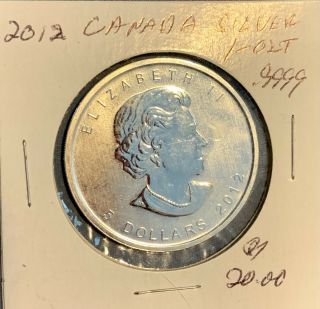 2012 Canada Wildlife Cougar 1 Ounce Silver Five Dollar Coin 2