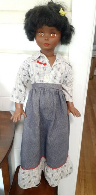 Eugene Doll Company Playpal Type 1974 Vintage African American Doll 31 "