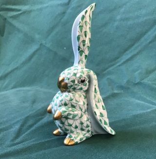 Herend Porcelain Rabbit Bunny Lop - Eared Handpainted Hungary Figurine