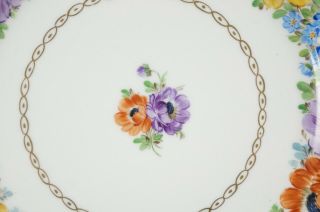 Franziska Hirsch Dresden Hand Painted Floral & Gold 10 3/4 Dinner Inch Plate E 2