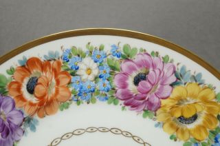 Franziska Hirsch Dresden Hand Painted Floral & Gold 10 3/4 Dinner Inch Plate E 3