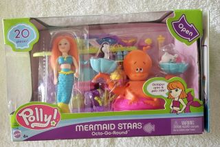 Polly Pocket Mermaid Stars Octo - Go - Round Octopus Playset Doll -