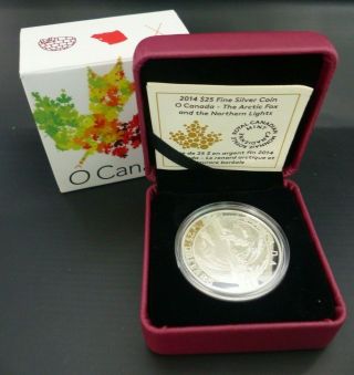 2014 Canada 25 Dollars Fine Silver Coin Arctic Fox