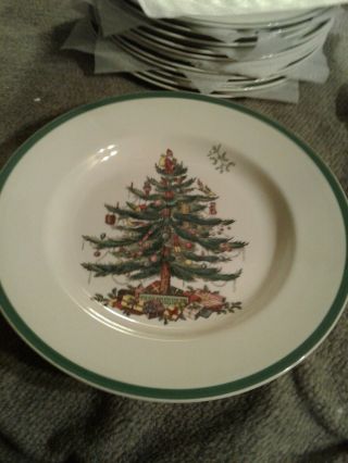 Set Of 12 Spode Christmas Tree England China 10.  5 " Dinner Plates S3324 - A - 4