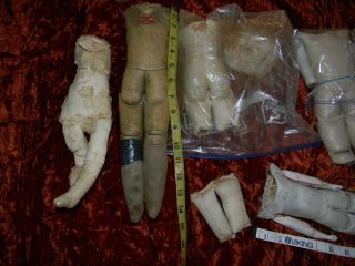 Group Of Kid Leather&kidlene Doll Bodies,  For Repair