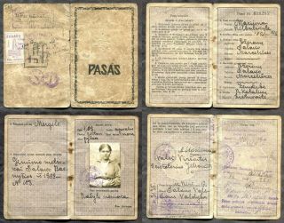 F40 - Lithuania 1929 Passport With Zarasu Municipal Revenue Stamp.  Local Fiscal