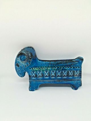 Aldo Londi Bitossi Bouc Pottery Ceramic Mid Century Figurine Rimini Blu Series