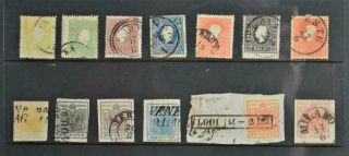 Lombardy & Venetia Italy Stamps Selection On Stock Card (t124)