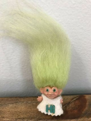 1960s 1.  5 " Vintage Scandia House Pencil Topper Troll Doll In Outfit