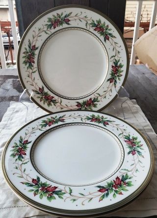 Fitz And Floyd Classic Choices Winter Holiday Dinner Plates Set Of 3 -