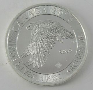 2016 Canadian Snow Falcon 1.  5 Oz.  9999 Silver Bu Round Coin - Item 3053