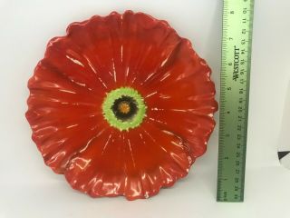 Vintage Royal Bayreuth Red Poppy Round Plate 8 "