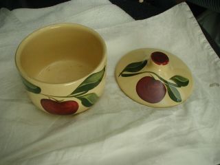Watt Pottery Apple 3 Leaf Grease Jar 01 Stove Bowl Lid