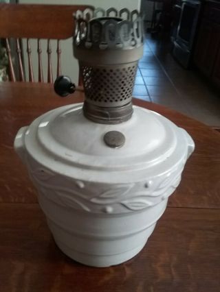 Vintage Stoneware Oil Lamp - Bristol Glazed