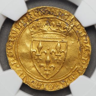 France.  Charles Vi,  1380 - 1422,  Gold Ecu D 