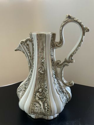 Vintage Large Beige Capodimonte Vase Italy