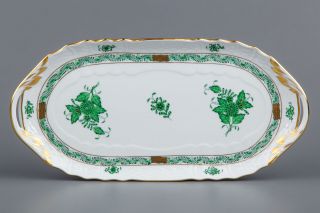 Herend Chinese Bouquet Green Serving Tray 1436/av