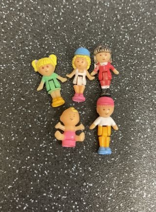 Five Polly Pocket Dolls From The 1990 Writing Case Playset