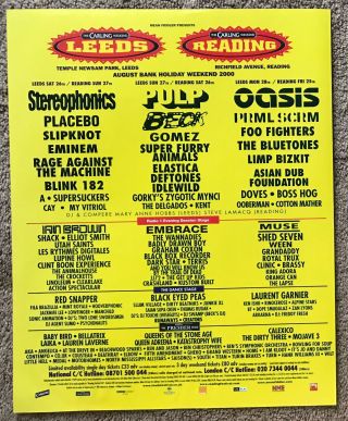 Leeds/reading 2000 Uk Mag Ad Stereophonics Pulp Oasis Placebo Beck Primal Scream