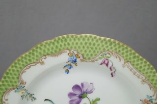 Carl Thieme Dresden Hand Painted Floral Green Fishscales Gold 7 3/4 Inch Plate A 3