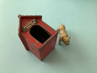 Metal / Lead Beware Of The Dog Kennel And Bulldog For Dolls House Garden