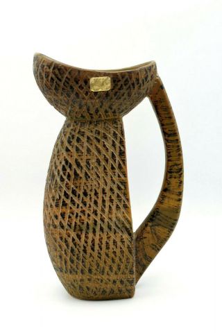 Vintage Kernat Israel Art Pottery Ceramic Vase,  Mid - Century Modernist Design