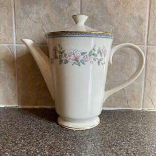 Lenox Serenade Large Tea / Coffee Pot With Lid Gold Rim