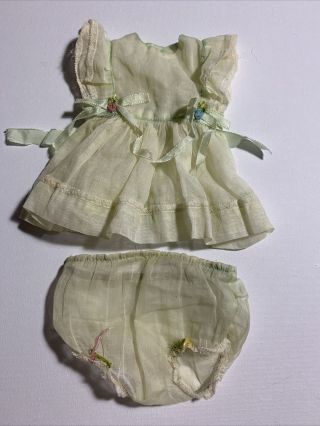 Vintage Terri Lee Tagged Dress - Green Sheer Pinafore & Panties