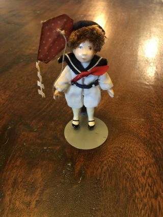 Small People By Cecily Doll Dated 1982 Signed By Artist Sailor Boy With Kite