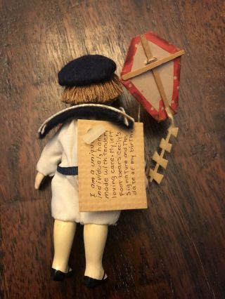 SMALL PEOPLE BY CECILY DOLL DATED 1982 SIGNED BY ARTIST sailor boy With Kite 3