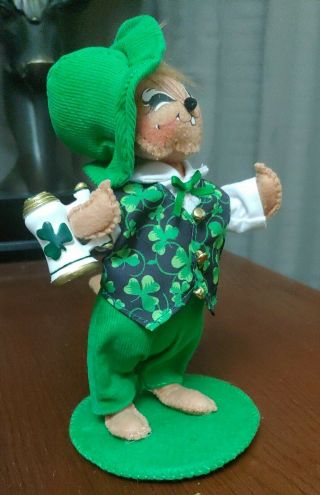 Annalee St.  Patricks Day Mouse Irish w/Mug Shamrock Doll Vintage Leprechaun 2