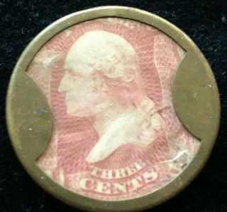 1862 Civil War Encased Postage Stamp Three Cent - Hb - 30 Ep - 34a S - 15a