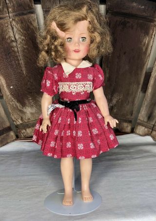 Vintage 15” Shirley Temple Ideal Doll St - 15 - N Red Dress With Tag
