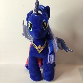 Build A Bear Princess Luna My Little Pony Cape Necklace Blue Alicorn Plush 16”