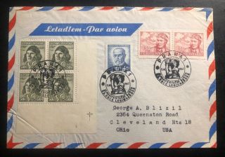 1947 Prague Czechoslovakia Airmail Cover To Cleveland Oh Usa Legion Cancel
