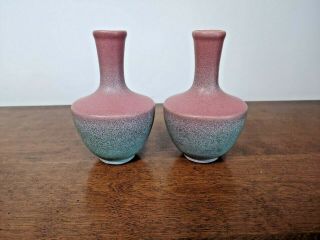 Vintage York Pottery - Pfaltzgraff 276 Vases Mauve - Blue