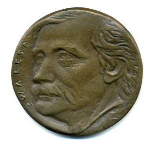 Massive 3 1/2 Inch 12 Oz Bronze Solidarity/lech Walensa Art Medal By Alex Shagin