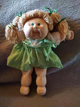 Cabbage Patch Kids Doll Coleco 1978 - 1982,  Kt Girl,  Sandy Blonde Hair/green Eyes