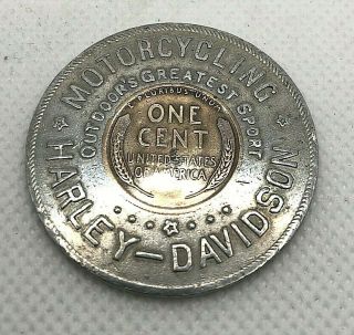 1929 Harley Davidson Motorcycling Milwaukee,  Wisconsin Wi Encased Cent