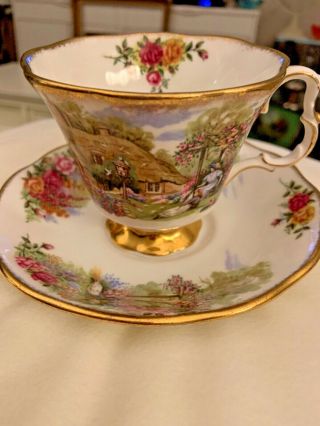 Royal Albert Tranquil Garden Old Country Rose 30th Anniversary Teacup And Saucer
